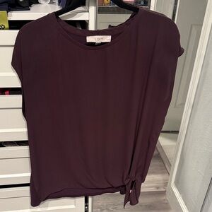 LOFT Women's Dark Purple Short Sleeve Top